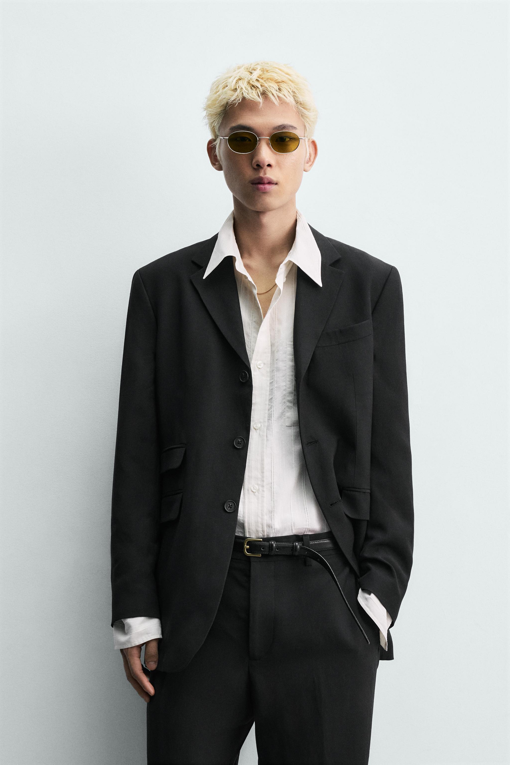 VESTE DE COSTUME RELAXED FIT VISCOSE ET LIN